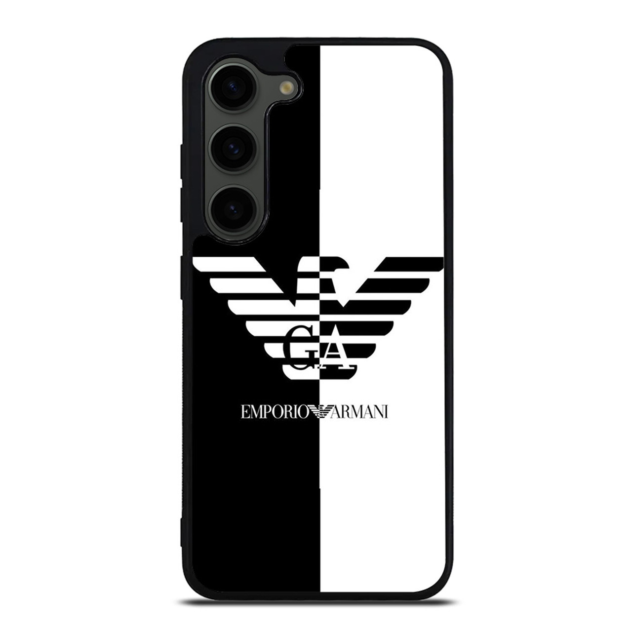 EMPORIO ARMANI WHITE BLACK Samsung Galaxy S23 Plus Case Cover